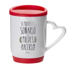 Taza Personalizada con Tapa Roja y Asa Corazón AGOTADO :(