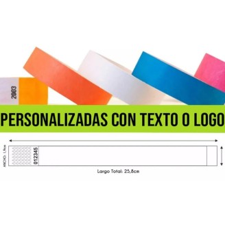 Pulseras de Identificación Personalizadas de Seguridad o Fiestas